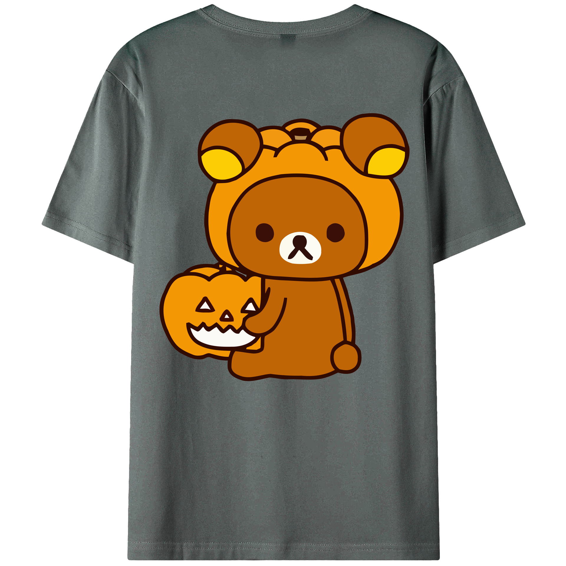 （画像用） リラックマ リラックマ キイロイトリ Rilakkuma Korilakkuma Kiiroitori 綿100％ メンズ半袖Tシャツ（バックプリント） 通気性